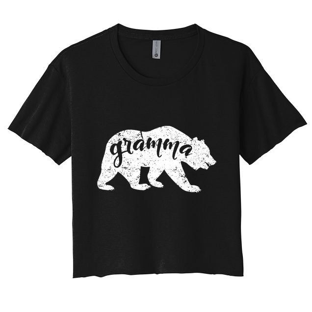 Gramma Bear Lovers Mothers Day Grandparents Vintage Grandma Crop Top