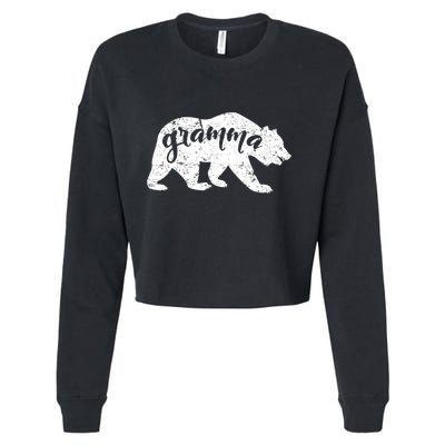 Gramma Bear Lovers Mothers Day Grandparents Vintage Grandma Cropped Pullover Crew