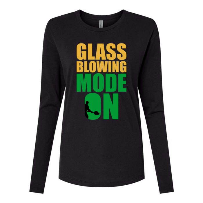 Glass Blowing Mode On Funny Glassblower Retro Vintage Glassblowing Womens Cotton Relaxed Long Sleeve T-Shirt