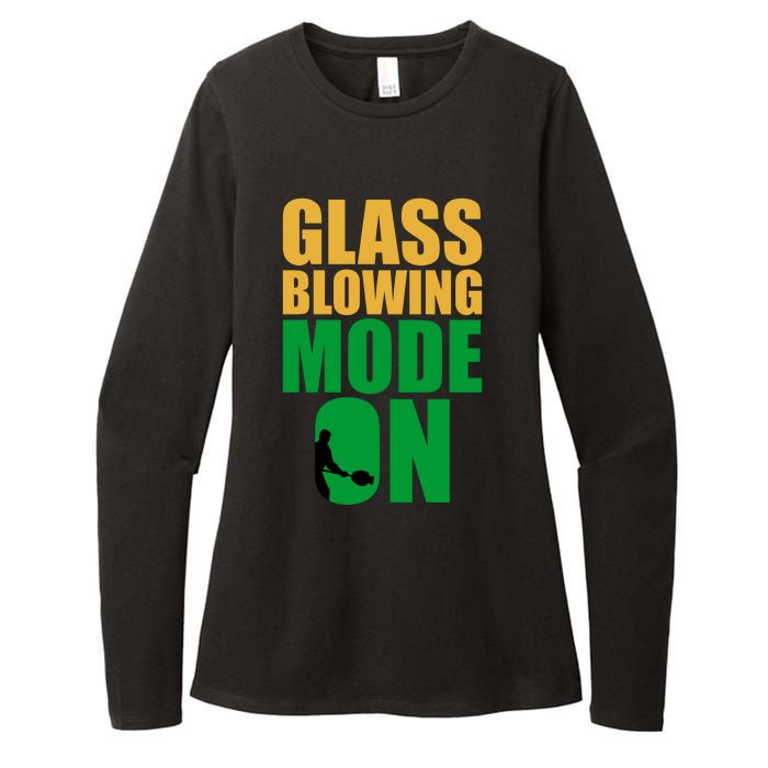 Glass Blowing Mode On Funny Glassblower Retro Vintage Glassblowing Womens CVC Long Sleeve Shirt