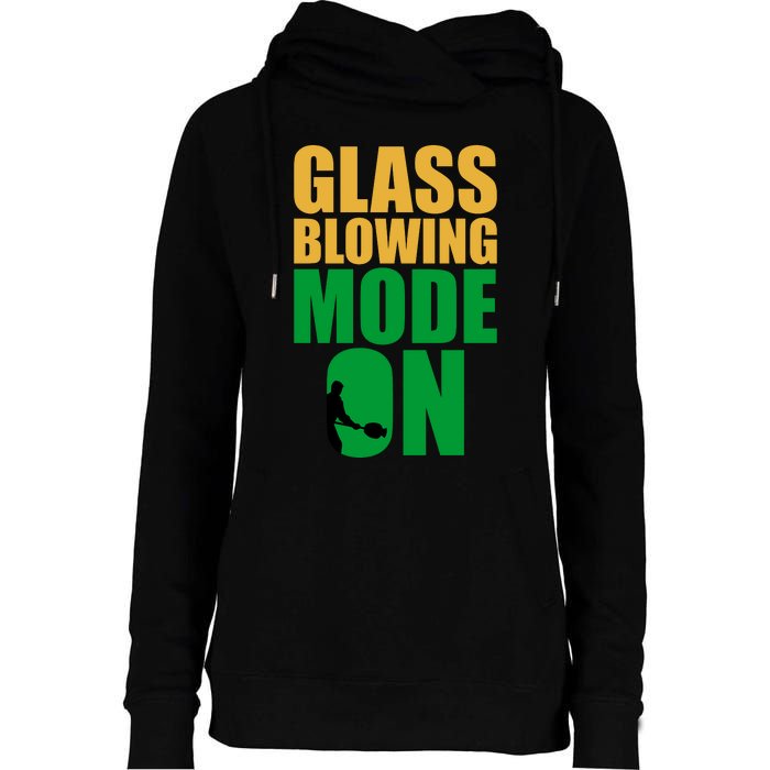 Glass Blowing Mode On Funny Glassblower Retro Vintage Glassblowing Womens Funnel Neck Pullover Hood