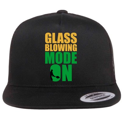 Glass Blowing Mode On Funny Glassblower Retro Vintage Glassblowing Flatbill Hat