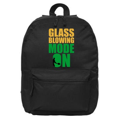 Glass Blowing Mode On Funny Glassblower Retro Vintage Glassblowing 16 in Basic Backpack