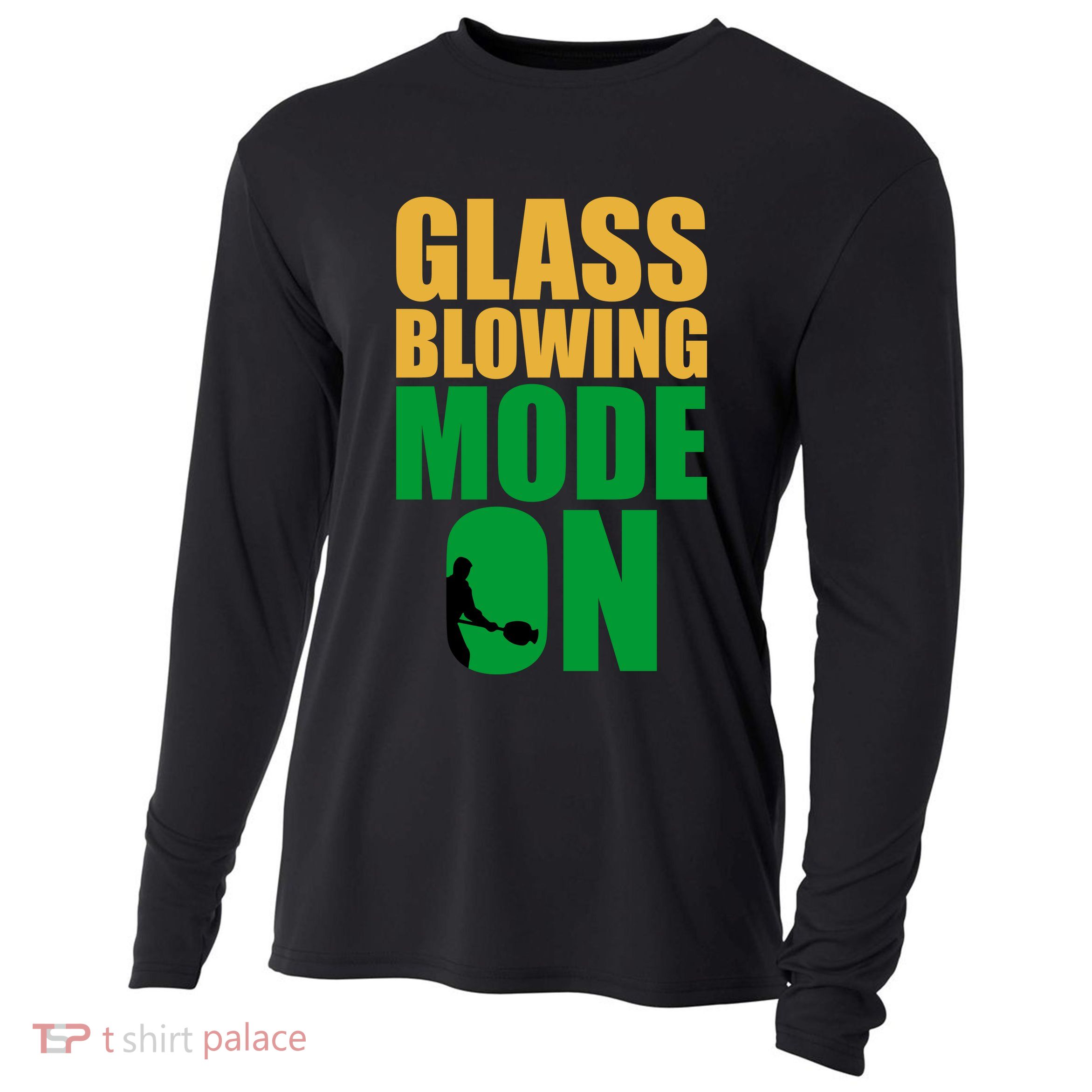 Glass Blowing Mode On Funny Glassblower Retro Vintage Glassblowing Cooling Performance Long Sleeve Crew
