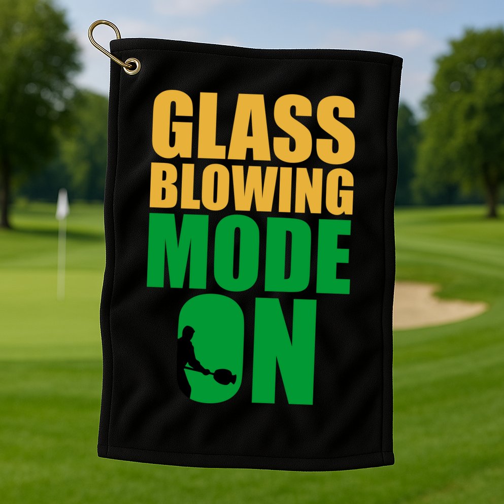 Glass Blowing Mode On Funny Glassblower Retro Vintage Glassblowing Golf Towel