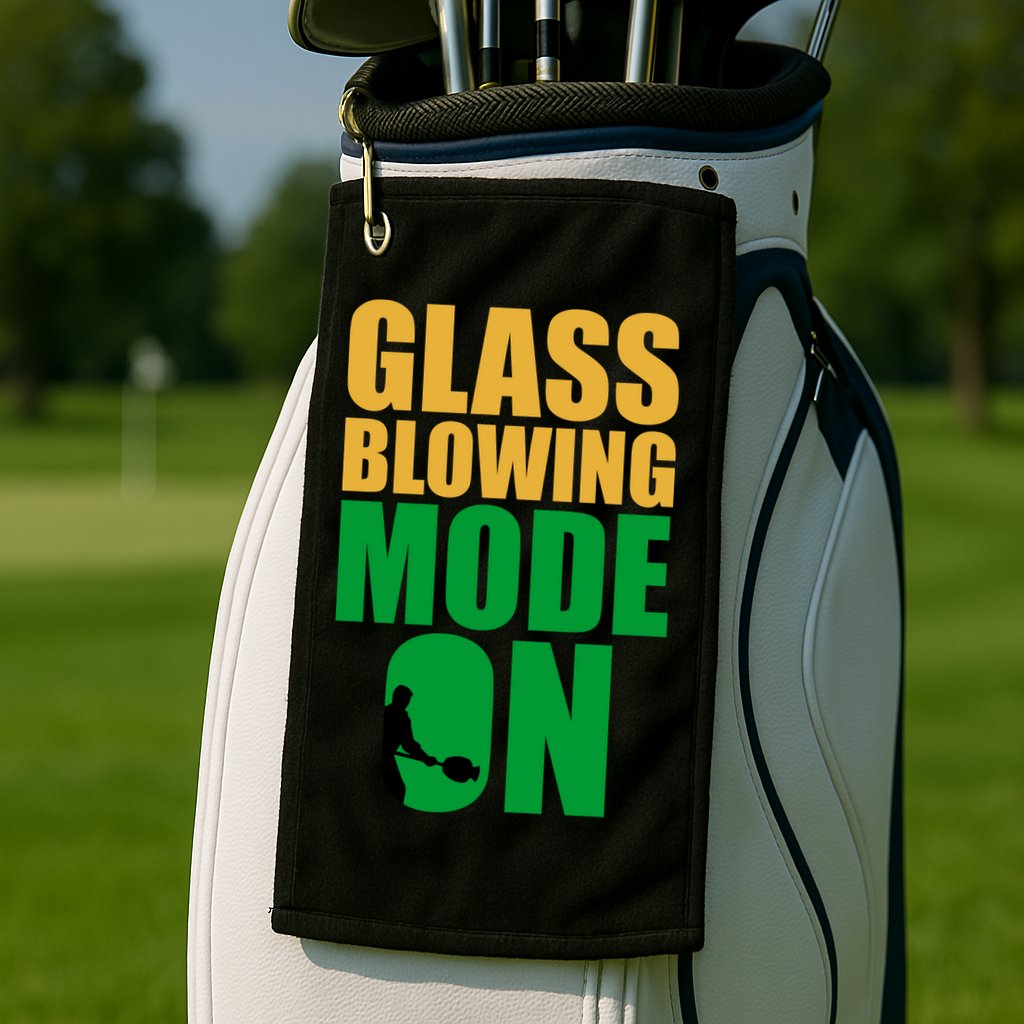 Glass Blowing Mode On Funny Glassblower Retro Vintage Glassblowing Golf Towel