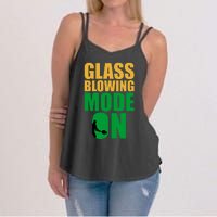 Glass Blowing Mode On Funny Glassblower Retro Vintage Glassblowing Women's Strappy Tank