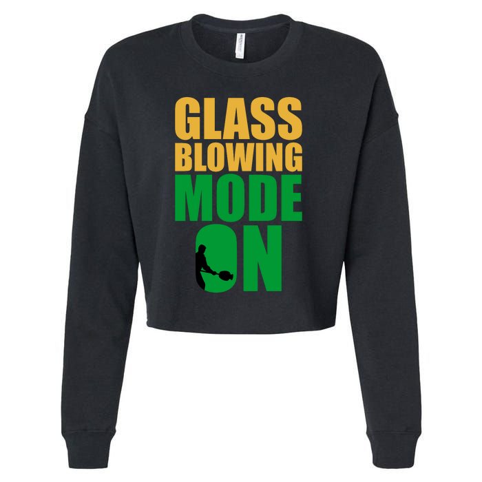 Glass Blowing Mode On Funny Glassblower Retro Vintage Glassblowing Cropped Pullover Crew