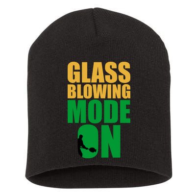 Glass Blowing Mode On Funny Glassblower Retro Vintage Glassblowing Short Acrylic Beanie
