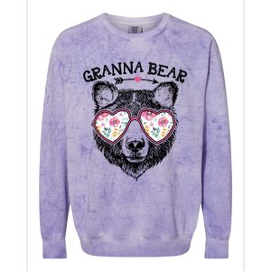 Granna Bear Mom Grandma Cute Floral Happy MotherS Day Great Gift Colorblast Crewneck Sweatshirt