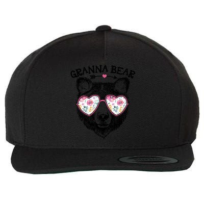 Granna Bear Mom Grandma Cute Floral Happy MotherS Day Great Gift Wool Snapback Cap