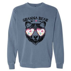 Granna Bear Mom Grandma Cute Floral Happy MotherS Day Great Gift Garment-Dyed Sweatshirt