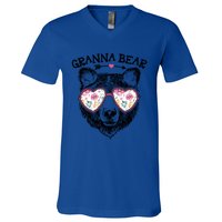 Granna Bear Mom Grandma Cute Floral Happy MotherS Day Great Gift V-Neck T-Shirt