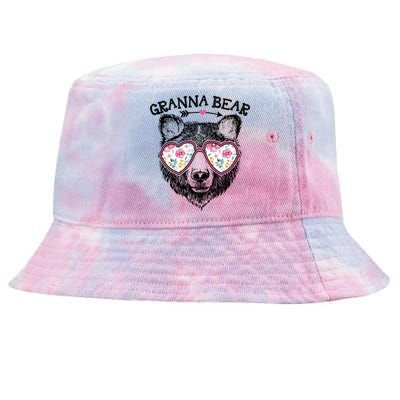 Granna Bear Mom Grandma Cute Floral Happy MotherS Day Great Gift Tie-Dyed Bucket Hat