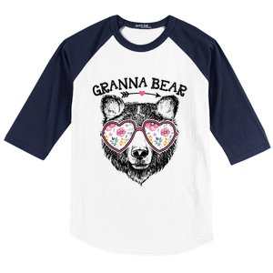 Granna Bear Mom Grandma Cute Floral Happy MotherS Day Great Gift Baseball Sleeve Shirt