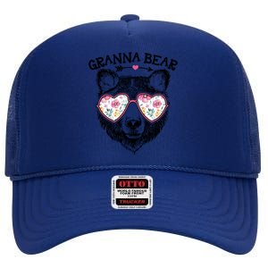 Granna Bear Mom Grandma Cute Floral Happy MotherS Day Great Gift High Crown Mesh Back Trucker Hat