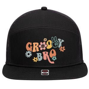 Groovy Brother Matching Family 1st Birthday Party 7 Panel Mesh Trucker Snapback Hat