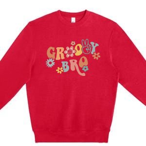 Groovy Brother Matching Family 1st Birthday Party Premium Crewneck Sweatshirt