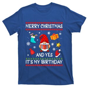 Gnome Birthday Merry Christmas And Yes ItS My Birthday Gift T-Shirt