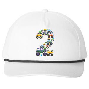 Graphic Boy Monster Truck 2nd Birthday 2 Years Snapback Five-Panel Rope Hat