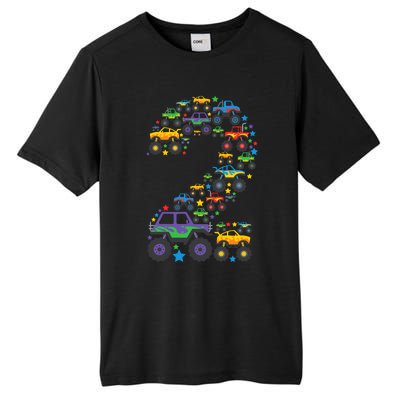 Graphic Boy Monster Truck 2nd Birthday 2 Years Tall Fusion ChromaSoft Performance T-Shirt