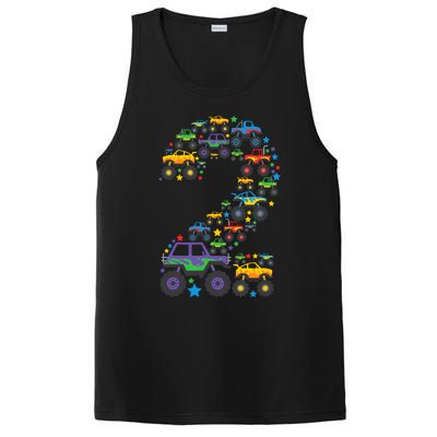 Graphic Boy Monster Truck 2nd Birthday 2 Years PosiCharge Competitor Tank