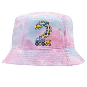 Graphic Boy Monster Truck 2nd Birthday 2 Years Tie-Dyed Bucket Hat