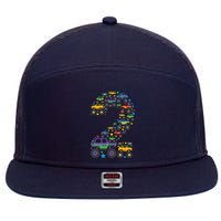 Graphic Boy Monster Truck 2nd Birthday 2 Years 7 Panel Mesh Trucker Snapback Hat