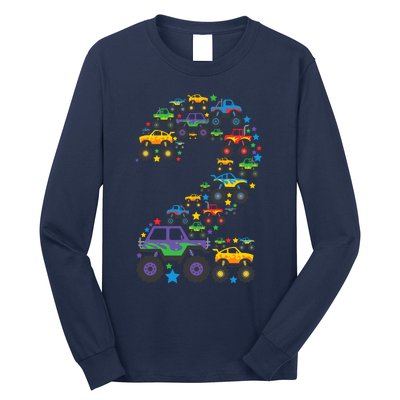 Graphic Boy Monster Truck 2nd Birthday 2 Years Long Sleeve Shirt