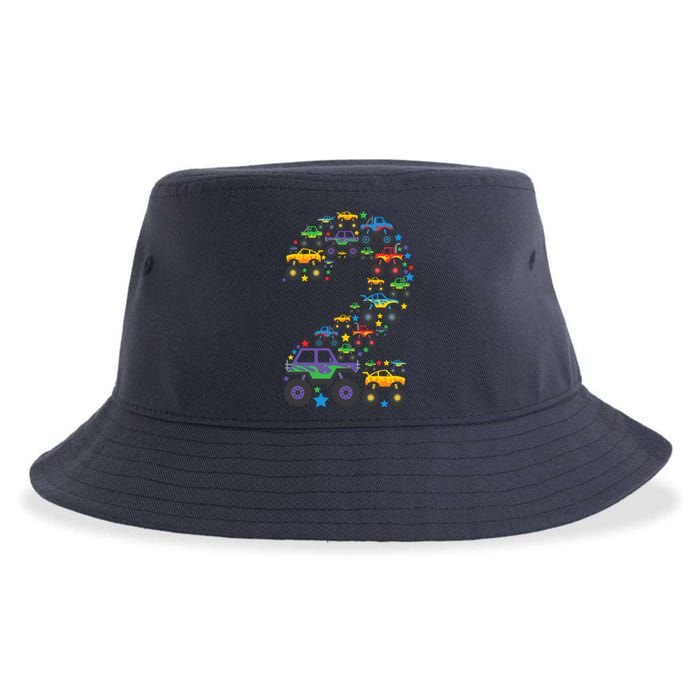 Graphic Boy Monster Truck 2nd Birthday 2 Years Sustainable Bucket Hat