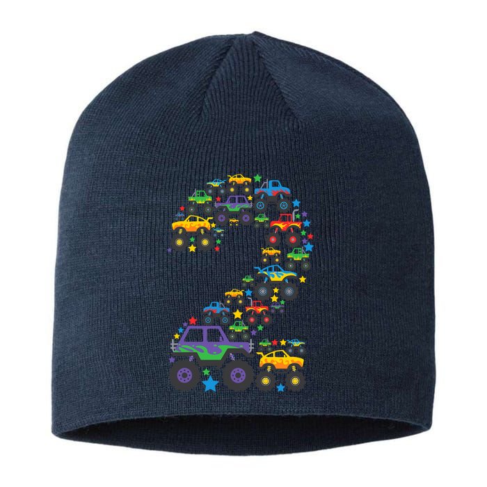 Graphic Boy Monster Truck 2nd Birthday 2 Years Sustainable Beanie