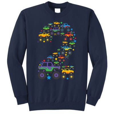 Graphic Boy Monster Truck 2nd Birthday 2 Years Tall Sweatshirt