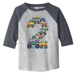 Graphic Boy Monster Truck 2nd Birthday 2 Years Toddler Fine Jersey T-Shirt