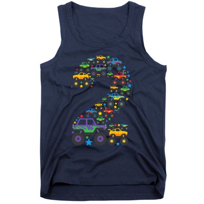 Graphic Boy Monster Truck 2nd Birthday 2 Years Tank Top