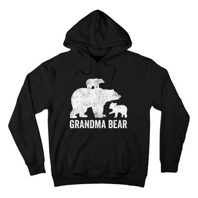 Grandma Bear Mothers Day Funny Two Cub Kids Grandmom Hoodie