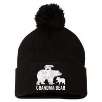 Grandma Bear Mothers Day Funny Two Cub Kids Grandmom Pom Pom 12in Knit Beanie