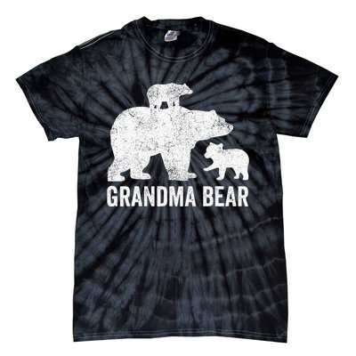 Grandma Bear Mothers Day Funny Two Cub Kids Grandmom Tie-Dye T-Shirt