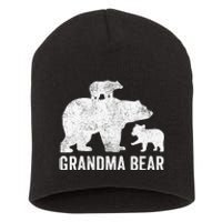 Grandma Bear Mothers Day Funny Two Cub Kids Grandmom Short Acrylic Beanie