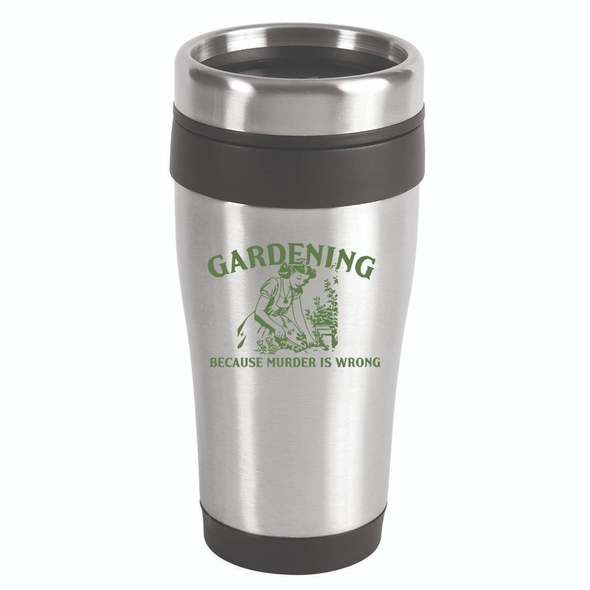 Gardening Because Murder Is Wrong Retro 16oz Travel Tumbler