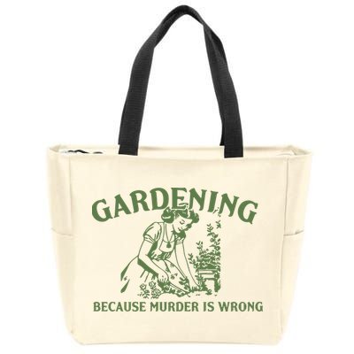 Gardening Because Murder Is Wrong Retro Zip Tote Bag