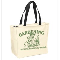 Gardening Because Murder Is Wrong Retro Zip Tote Bag