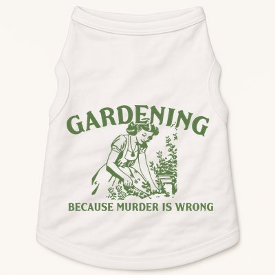 Gardening Because Murder Is Wrong Retro Doggie Tank
