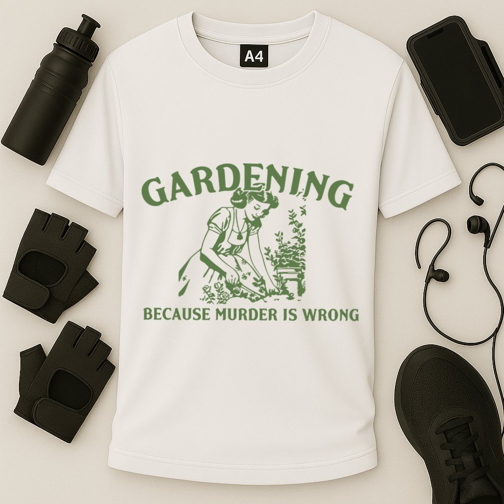 Gardening Because Murder Is Wrong Retro Performance Shirt