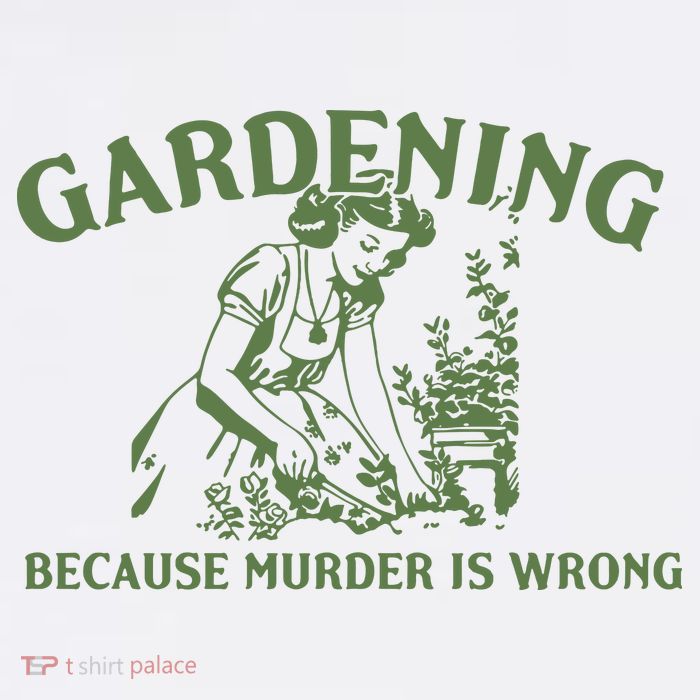Gardening Because Murder Is Wrong Retro Tall T-Shirt