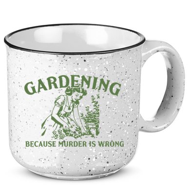 Gardening Because Murder Is Wrong Retro 15oz Campfire Ceramic Mug
