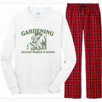 Gardening Because Murder Is Wrong Retro Long Sleeve Pajama Set