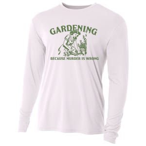 Gardening Because Murder Is Wrong Retro Cooling Performance Long Sleeve Crew