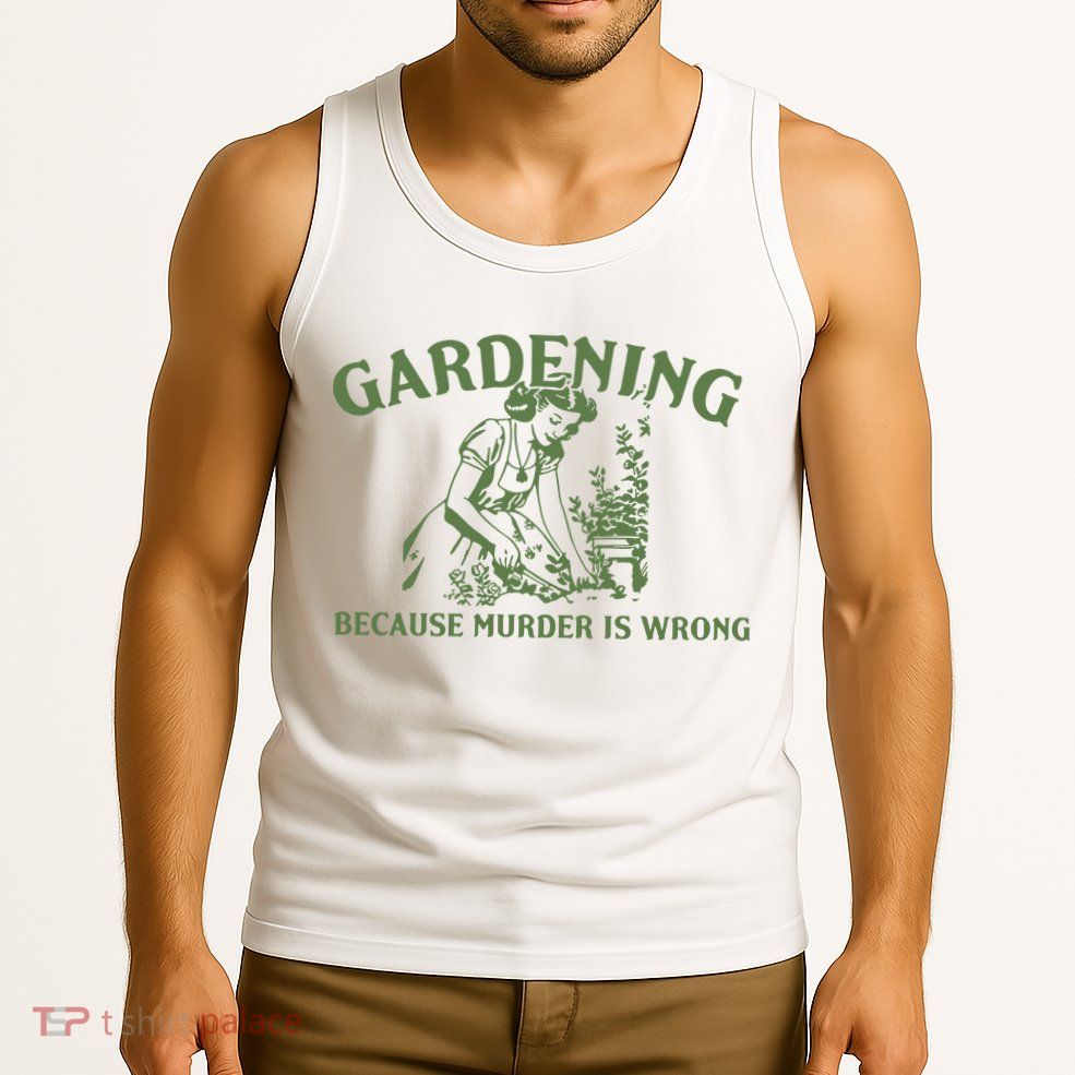 Gardening Because Murder Is Wrong Retro Tank Top