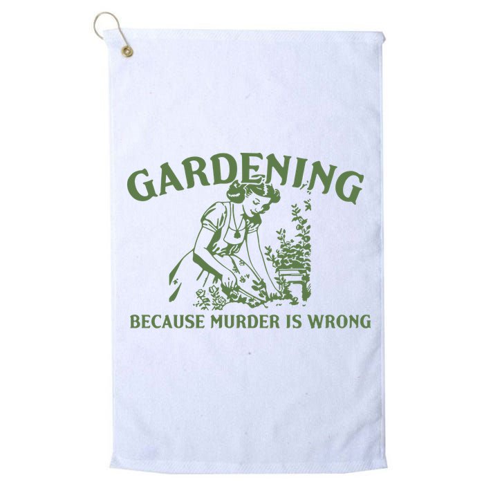 Gardening Because Murder Is Wrong Retro Golf Towel