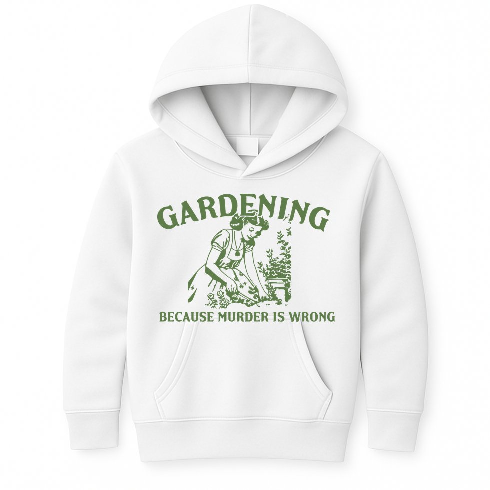 Gardening Because Murder Is Wrong Retro Kids Hoodie